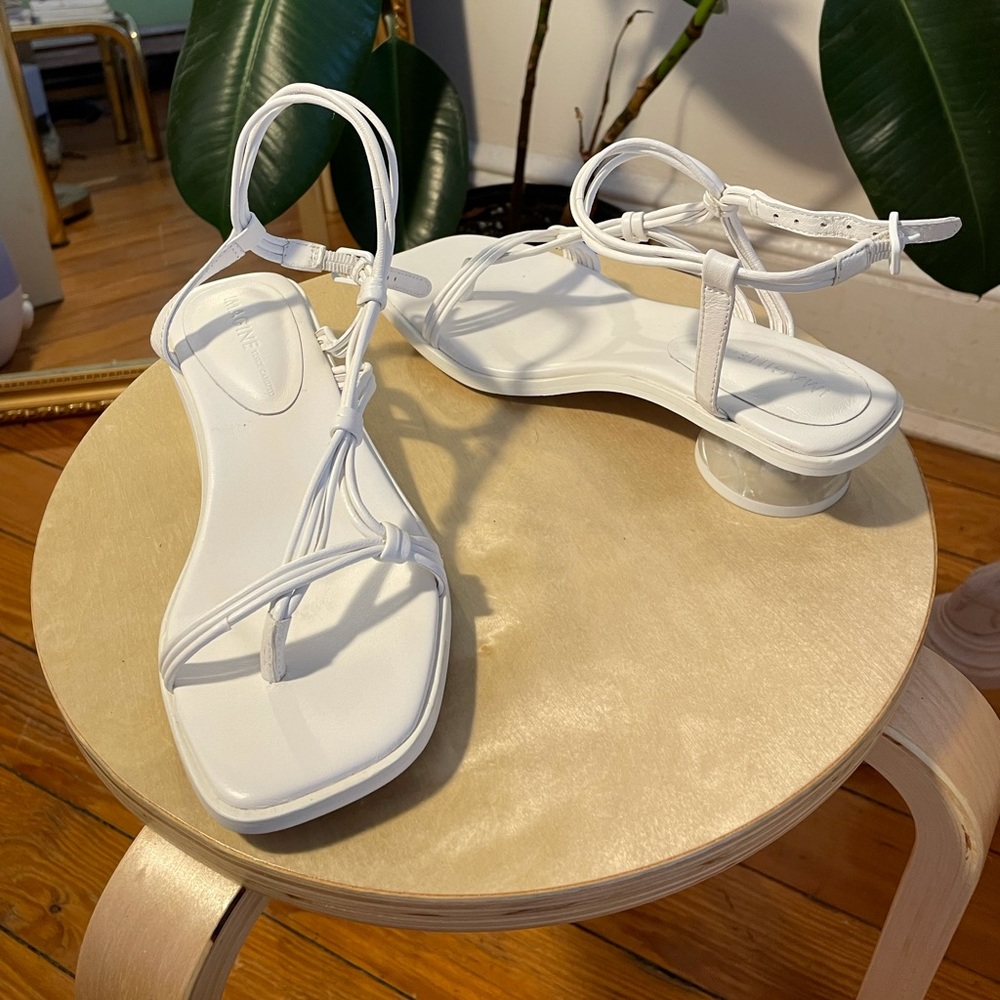 vince camuto white strappy sandals